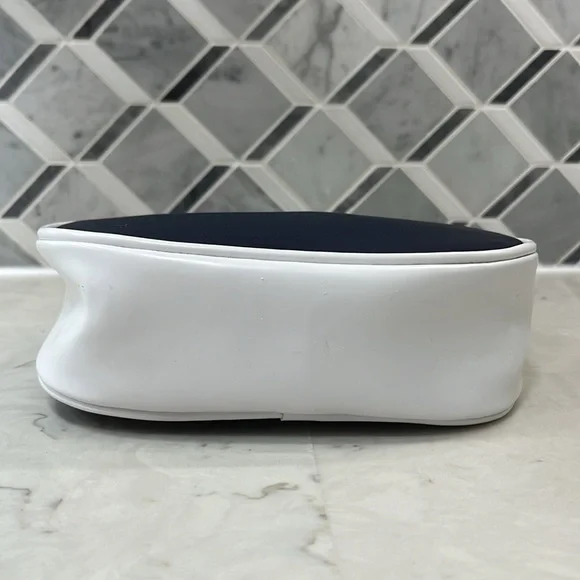 DIOR Navy and White Sateen Gold Medal Medallion Beauty Cosmetic Bag - Picture 6 of 11